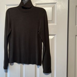 ANN TAYLOR Silk Turtleneck - Dark Brown